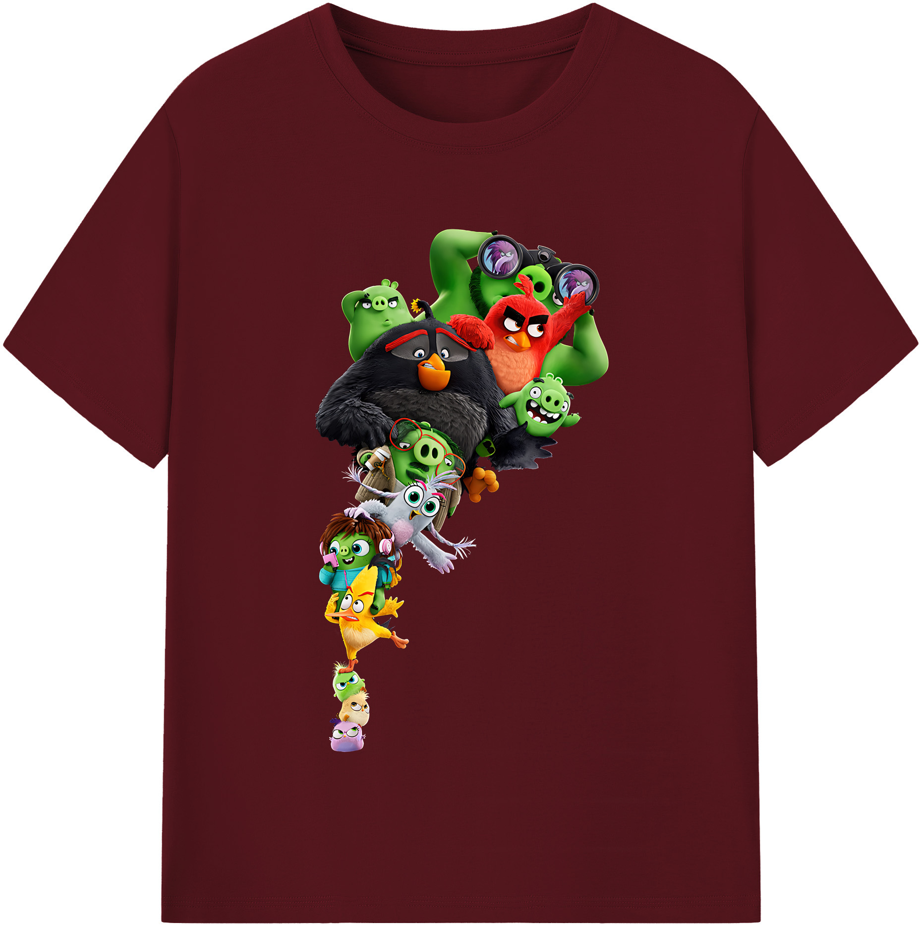 （画像用） Angry Birds アングリーバード 綿100％半袖Tシャツ（フロントプリント）